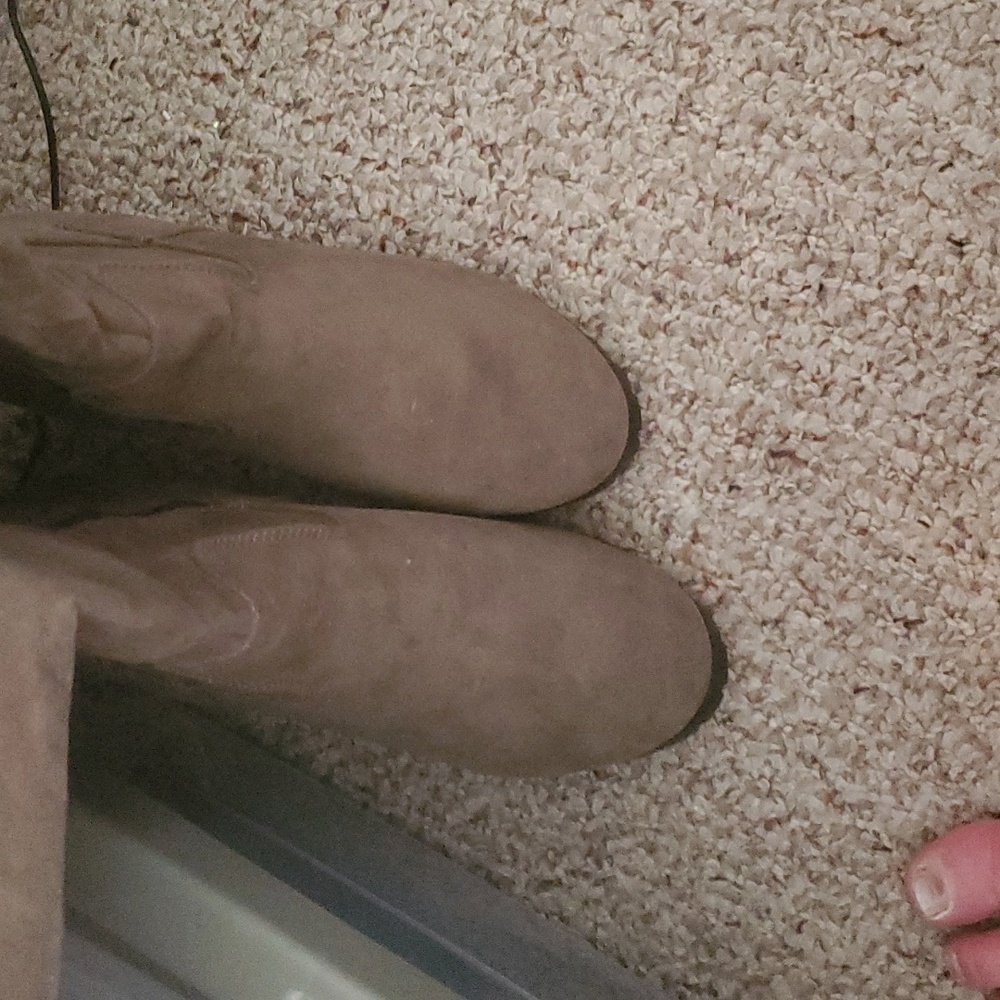 Lane Bryant Tanish Gray Suede Over The Knee Boots Size 9W - Picture 2 of 5